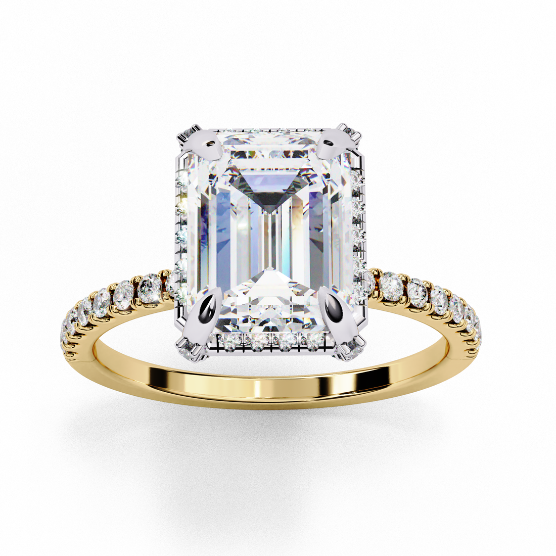 Elegant Emrald Solitaire ring