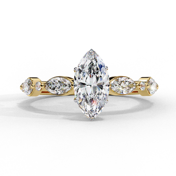 0.80 Ct Marquise Diamond Engagement Ring with 0.90 Ct Side Stones – IGI Certified