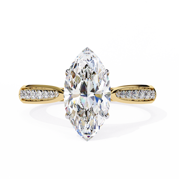 1.00 Ct Marquise Cut Diamond Engagement Ring with Side Stones – IGI Certified | Elegant Boat-Shaped Design