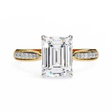 2.50 Ct Emerald Cut Diamond Engagement Ring with Side Stones – IGI Certified | Timeless Step-Cut Brilliance