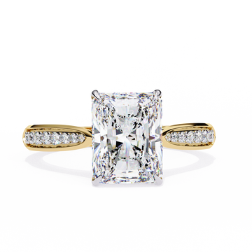 2.50 Ct Radiant Cut Diamond Engagement Ring with Side Stones – IGI Certified | Brilliant Modern Sparkle