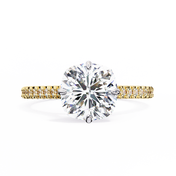 3.00 Ct Cushion Cut Diamond Engagement Ring with 0.40 Ct Side Diamonds – IGI Certified | Luxury Pave Band