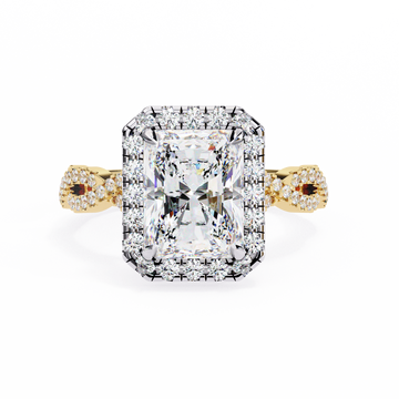 3.00 Ct Radiant Cut Diamond Halo Engagement Ring with Infinity Band – IGI Certified | Luxury Statement Ring