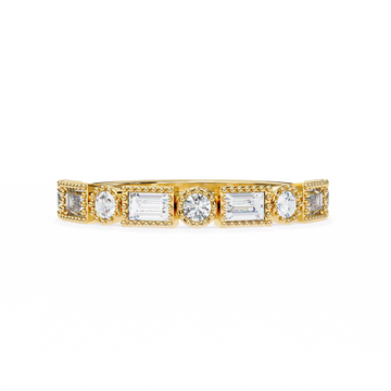 ✨ Geometric Milgrain Diamond Band ✨