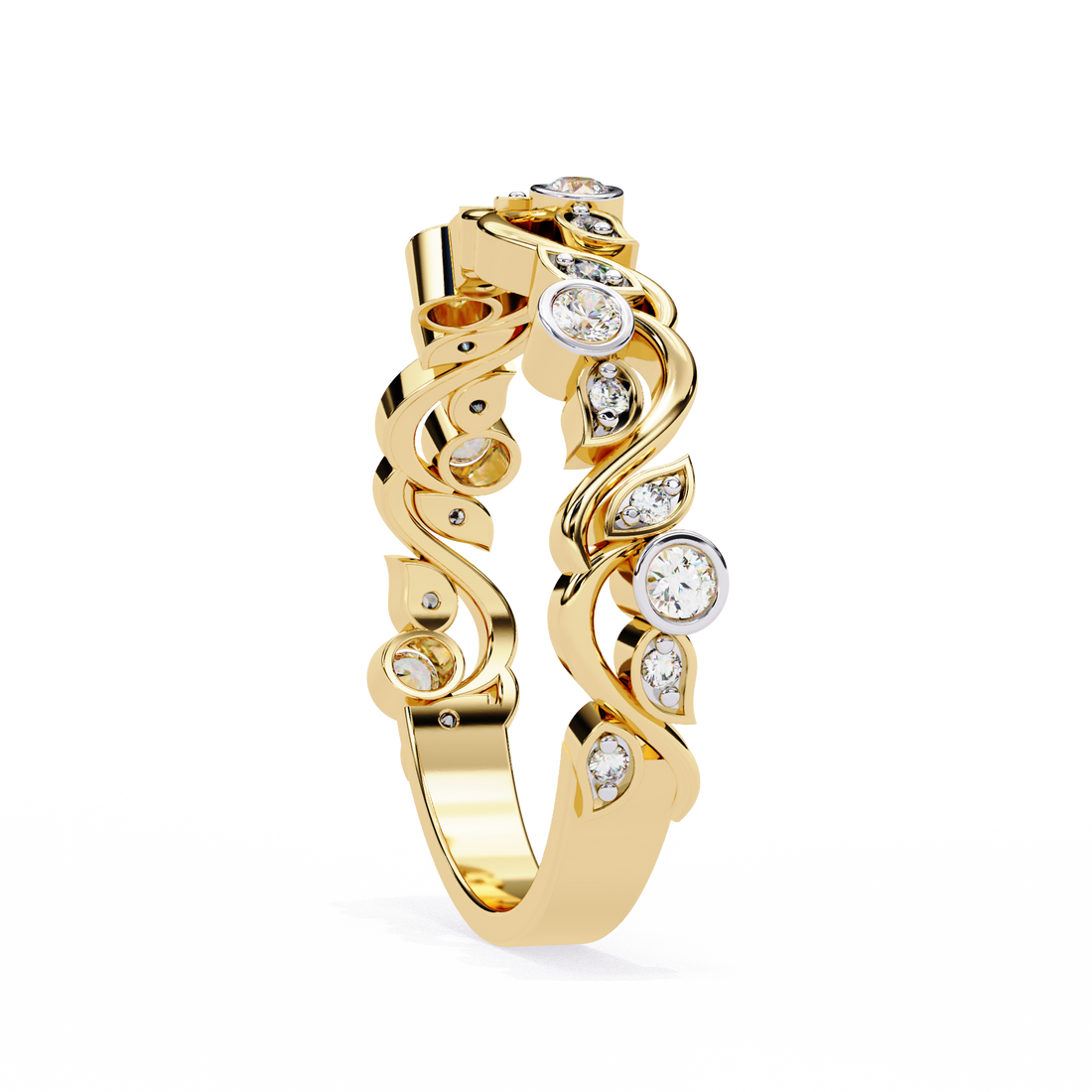 ✨ Wave-Inspired Diamond Accent Band ✨