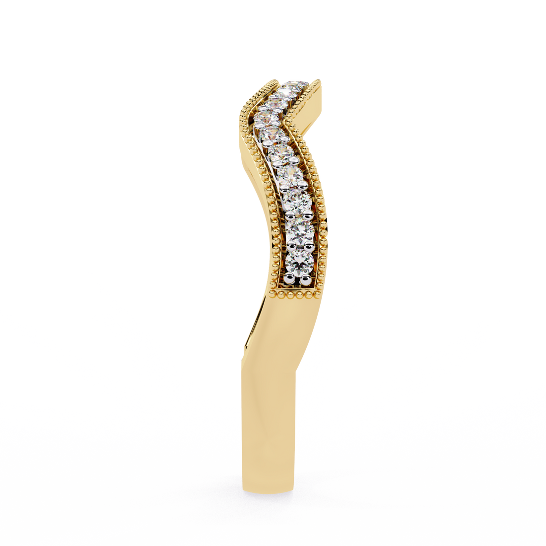 ✨ Curved Diamond Band with Round Brilliant Diamonds ✨