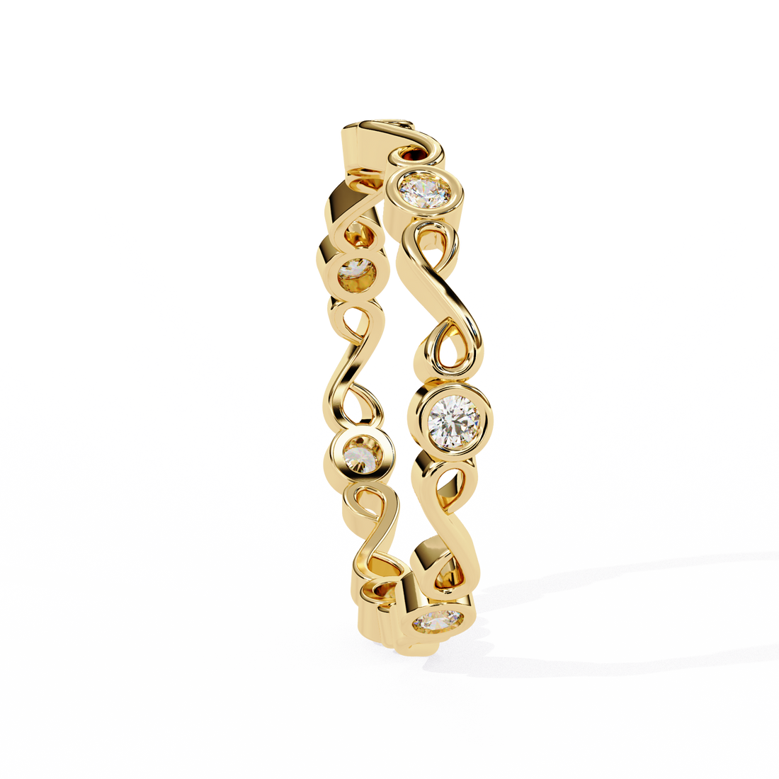 ✨ Diamond Wave Band – Elegant Round Cut Design ✨