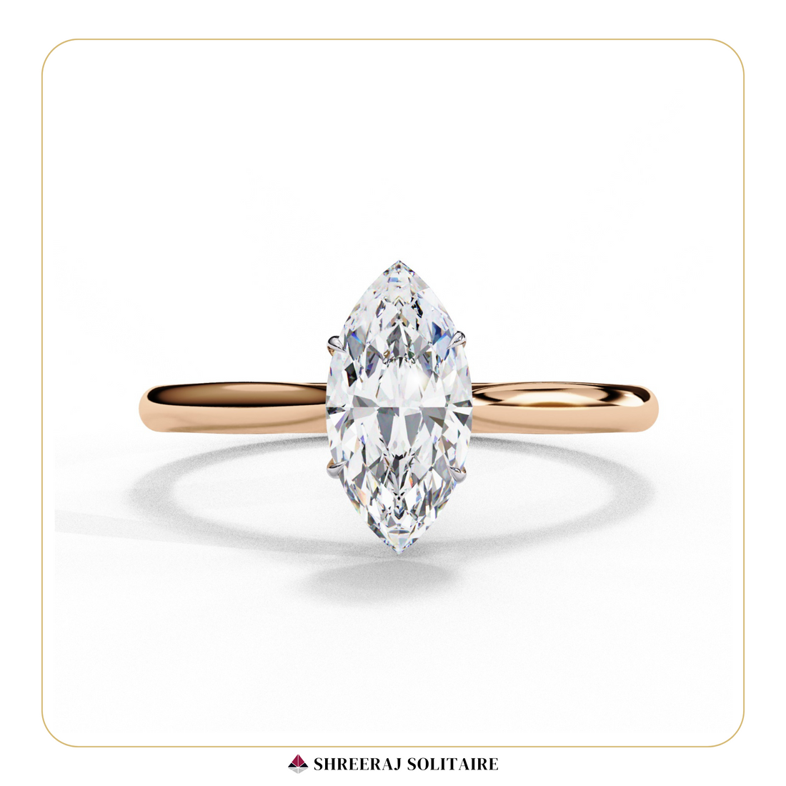 1.5ct Marquise Lab grown diamond  Ring Thin Band Oval Engagement Ring, 14K Solid Gold Simple Oval Solitaire Ring, Delicate & Dainty Promise Ring For Her