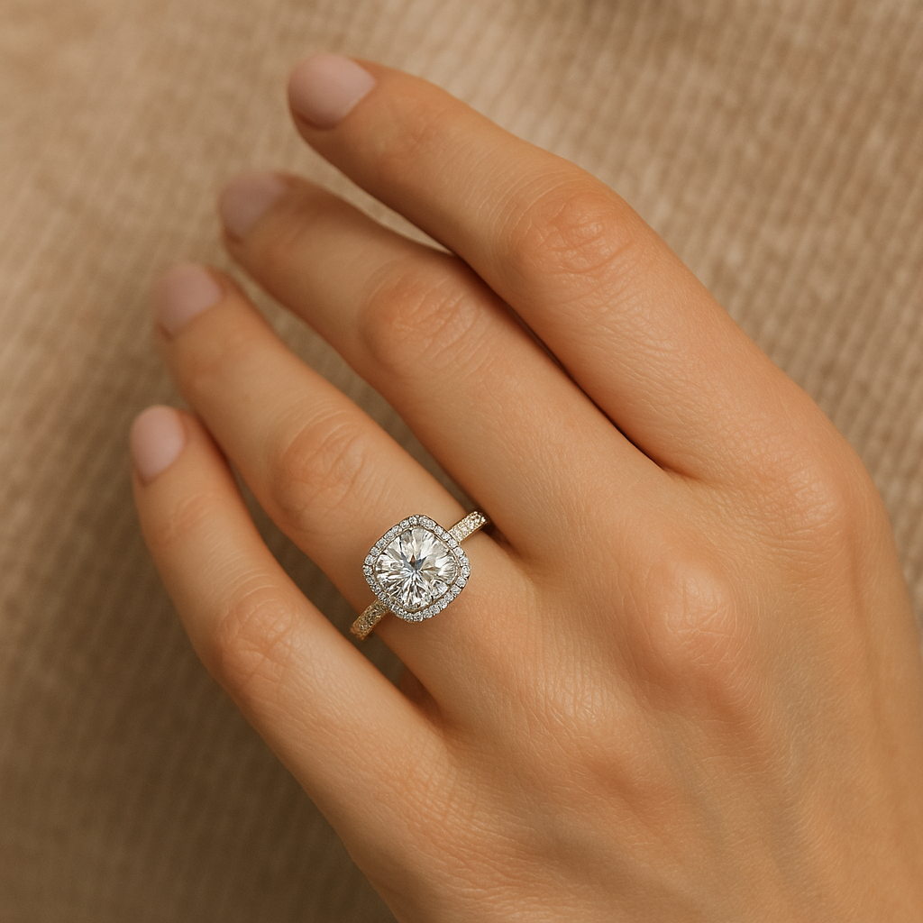 2.50 Ct Square Cushion Cut Diamond Ring – IGI Certified Lab Grown