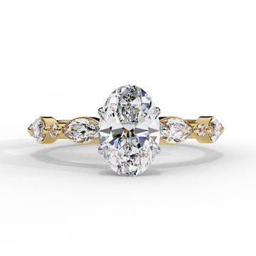 1.00 Ct Oval Diamond Engagement Ring with 0.90 Ct Side Stones – IGI Certified