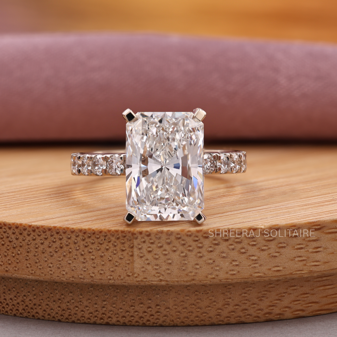 5 Carat Radiant Cut Lab Grown Diamond Ring | IGI Certified