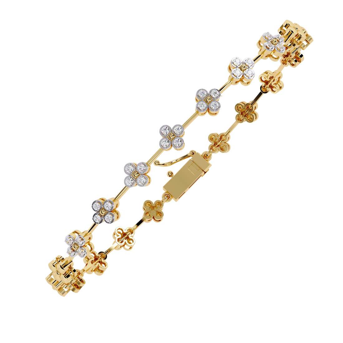 ✨ Flower Design Diamond Bracelet – Delicate & Timeless ✨