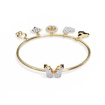 ✨ Diamond Charm Bangle Bracelet – Luxurious & Playful Elegance ✨