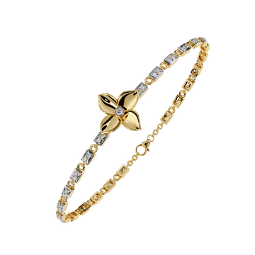 ✨ Round Diamond Floral Bracelet – Timeless Elegance ✨