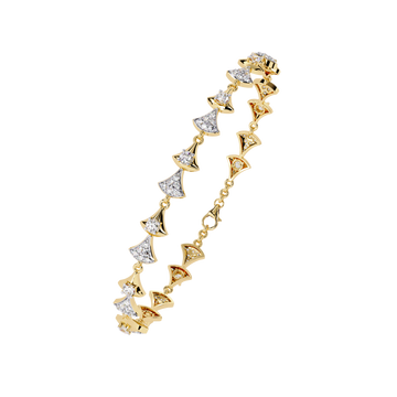 "Elegant Rose Gold Diamond and Opal Fan Design Bracelet for Women"