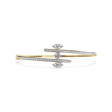 ✨ Designer Diamond Crossover Bangle – Modern Luxury Statement ✨