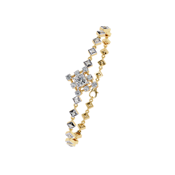 ✨ Princess Cut Diamond Statement Bracelet – Royal Elegance ✨