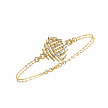 Exquisite rose gold bracelet adorned with a stunning diamond design, perfect for adding elegance to any ensemble.