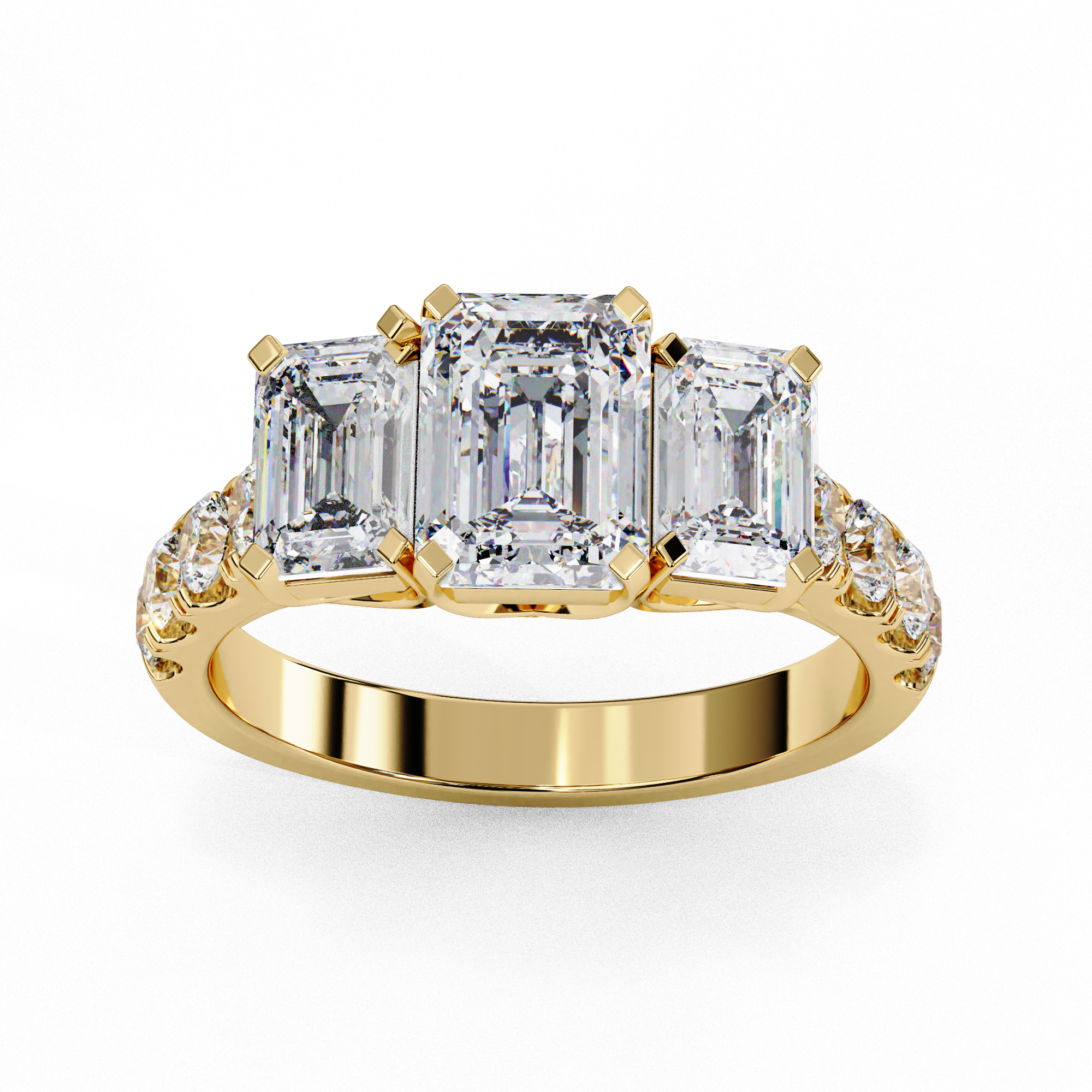 Timeless Emerald-Cut Three-Stone Ring