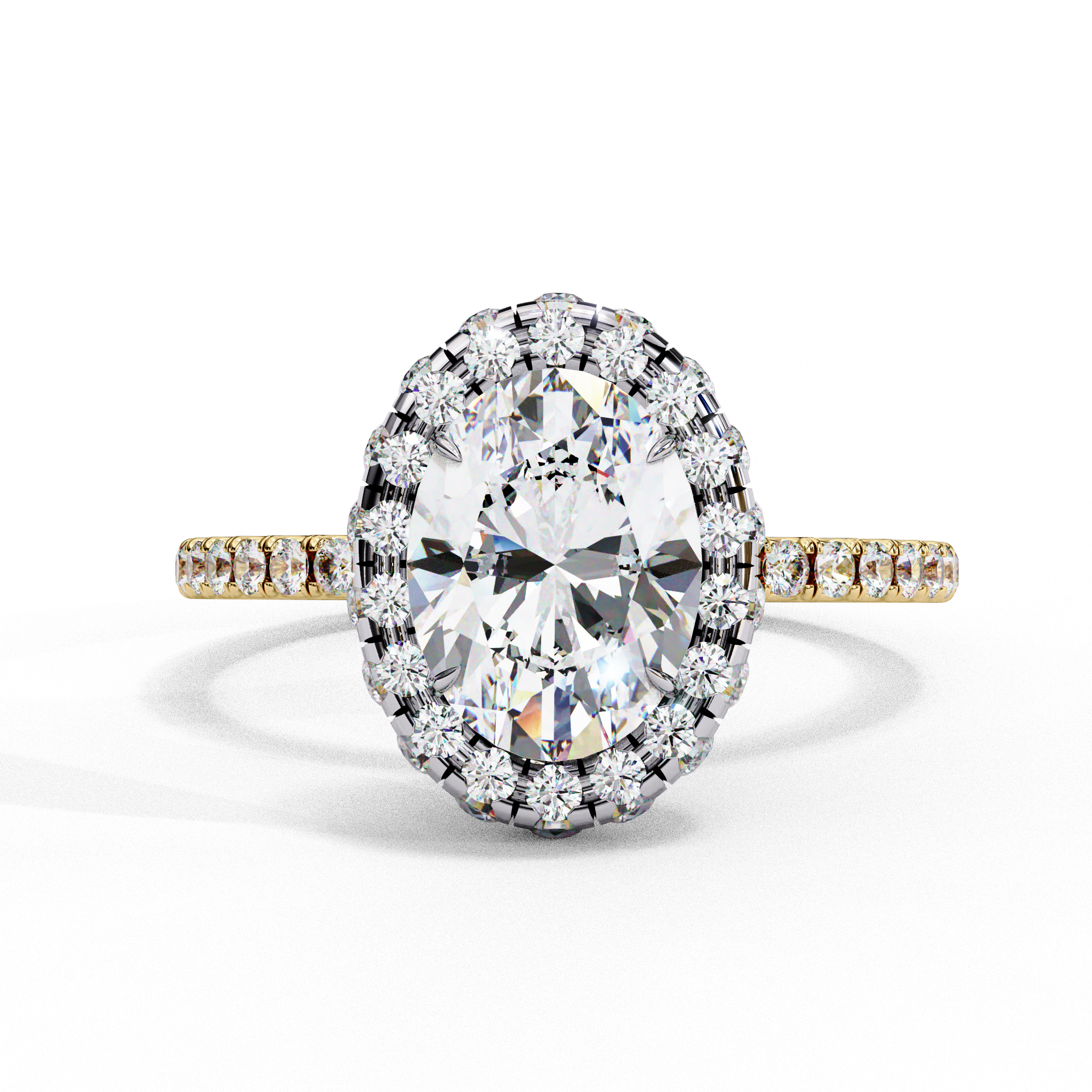 The Royal Halo: Exquisite Oval Diamond Ring