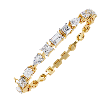 ✨ Mixed-Cut Diamond Bangle Bracelet – Luxury Statement ✨