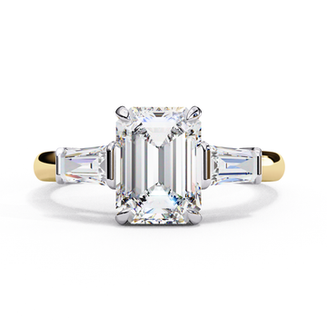 2.00 Ct Emerald Cut Diamond Engagement Ring with Baguette Side Stones – IGI Certified