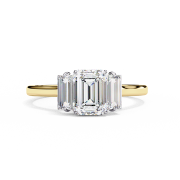 1.00 Ct Emerald Cut Diamond Engagement Ring with Baguette Side Stones – IGI Certified
