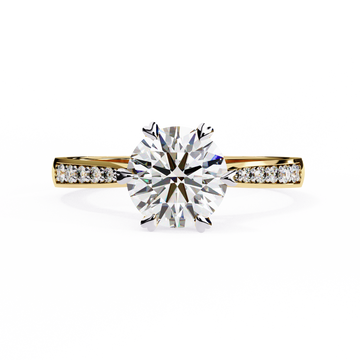 1.00 Ct Round Brilliant Diamond Engagement Ring with Side Accents – IGI Certified