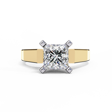 1.50 Ct Princess Cut Diamond Solitaire Engagement Ring – Geometric Design