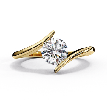 1.00 Ct Round Diamond Bypass Engagement Ring – Modern IGI Certified Design