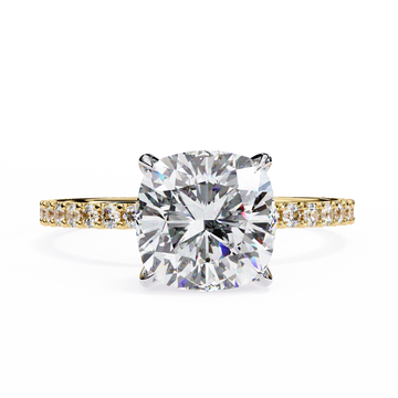 2.50 Ct Cushion Cut Diamond Engagement Ring with Side Stones | IGI Certified