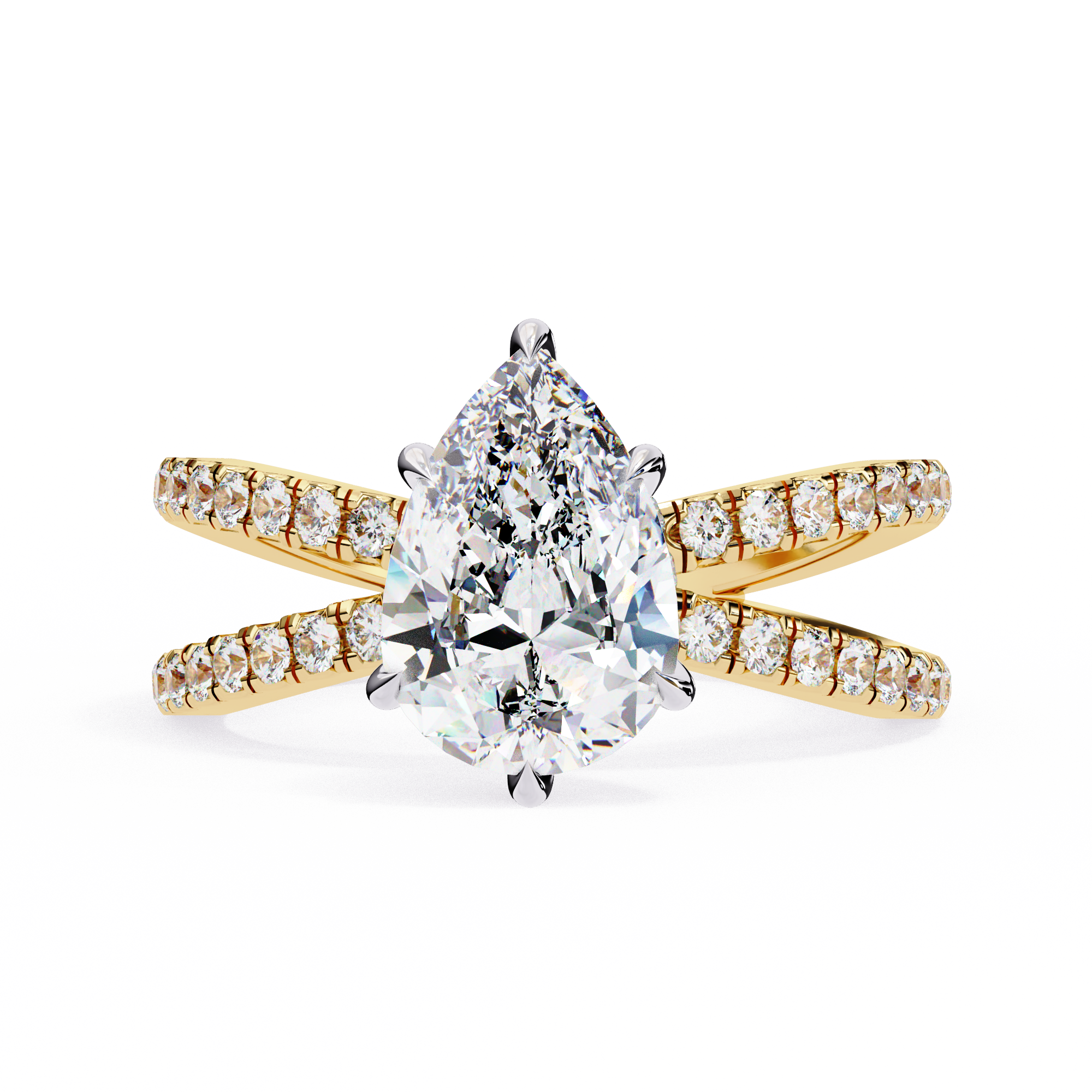 1.80 Ct Pear Diamond Engagement Ring with Side Stones – IGI Certified