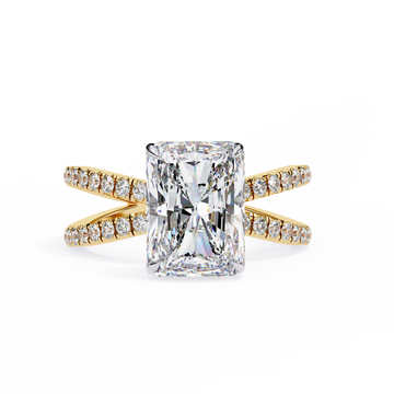2.50 Ct Radiant Cut Diamond Engagement Ring with Side Stones – IGI Certified