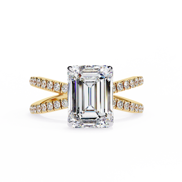 2.50 Ct Emerald Cut Diamond Engagement Ring with Side Stones – IGI Certified