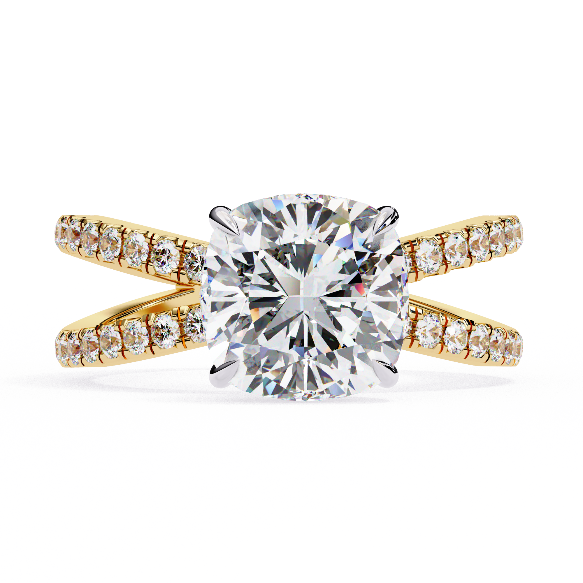 2.00 Ct Cushion Cut Diamond Engagement Ring with Side Stones – IGI Certified