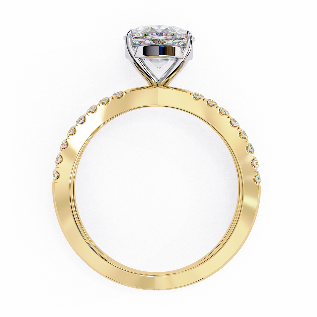 1.50 Ct Pear Diamond Dual Band Engagement Ring – IGI Certified