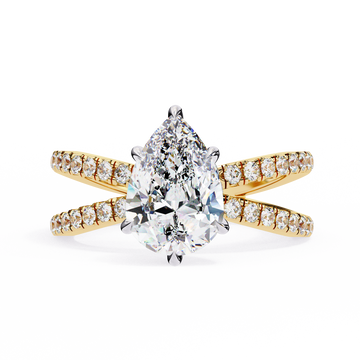 1.50 Ct Pear Diamond Dual Band Engagement Ring – IGI Certified