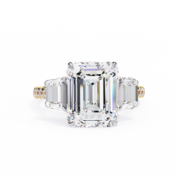 3.00 Ct Emerald Cut Diamond Engagement Ring with Baguette Side Stones – IGI Certified | Luxury Statement Ring