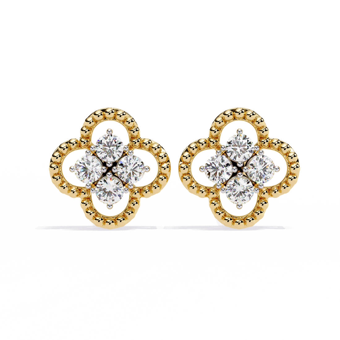 Dazzling Diamond Clover Earrings – A Touch of Elegance