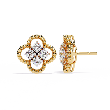 Dazzling Diamond Clover Earrings – A Touch of Elegance