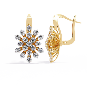 ✨ Floral Diamond Earrings – Elegant Statement Studs ✨