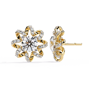Sparkling Floral Elegance Diamond Earrings