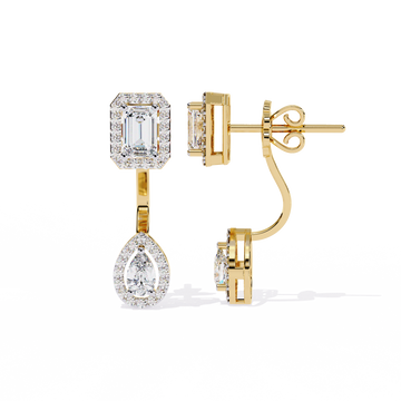 ✨Emerald & Pear Halo Drop Diamond Earrings✨