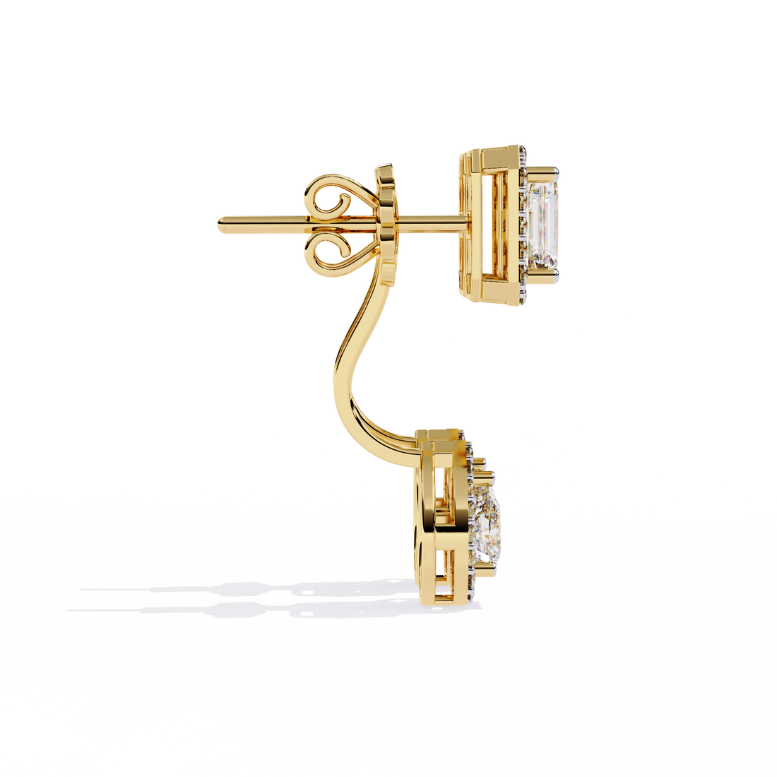 ✨Emerald & Pear Halo Drop Diamond Earrings✨