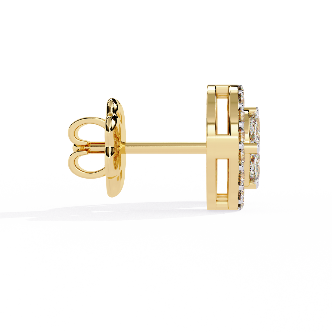 ✨Marquise & Round Diamond Halo Stud Earrings✨