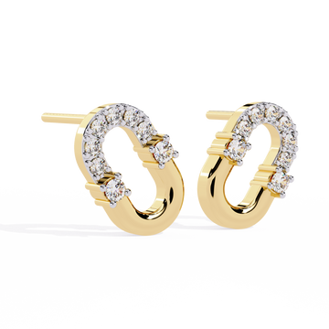 🌟0.21 CTW Diamond Stud Earrings – Modern Open Hoop Design🌟