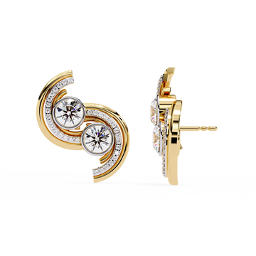 🌟Designer Swirl Diamond Stud Earrings🌟