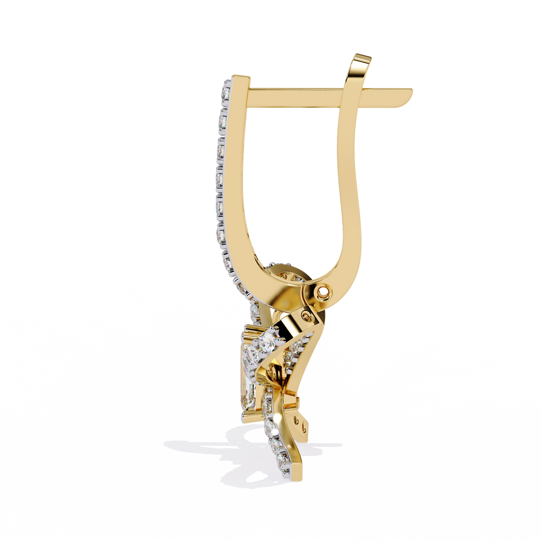 🌟Radiant Bow Emerald-Cut Diamond Drop Earrings🌟