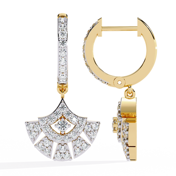 🌟Radiant Art Deco Fan Diamond Hoop Earrings🌟