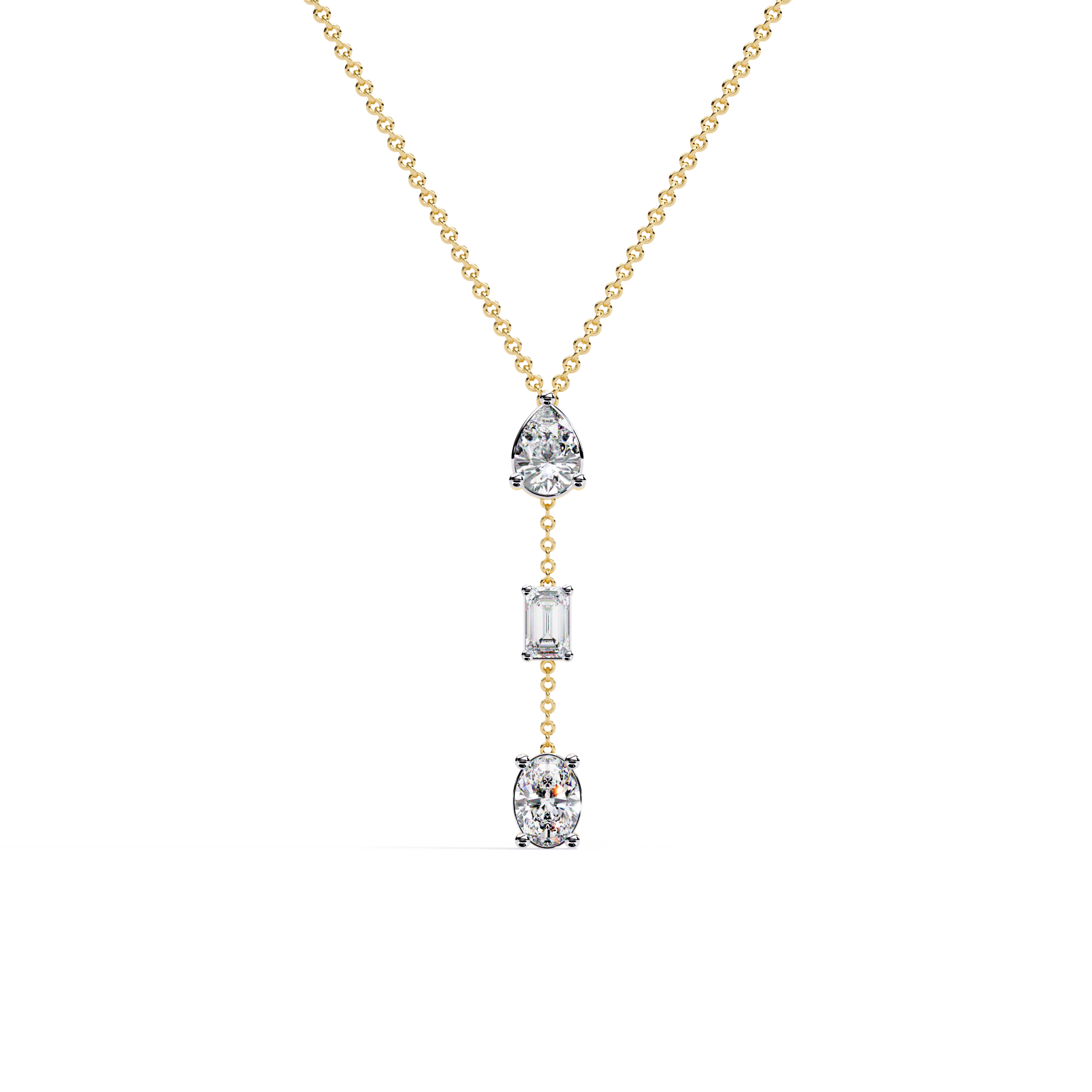 Dazzling Trio Diamond Drop Pendant